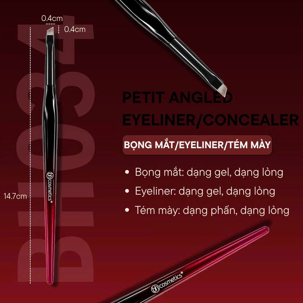Cọ Kẻ Mày Eyeliner BH Cosmetics Vẽ Bọng Mắt Nét Mảnh Dùng Cho Chuyên Nghiệp Petit Angled Eyeliner/Concealer Brush BH034